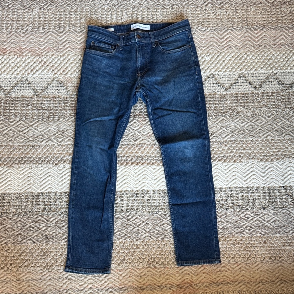 Calvin Klein Men’s Jeans Dark Blue Slim Fit Stretch Denim Size 31